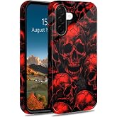 Gmeyutqy for Samsung Galaxy A17 5G Dual Layer Heavy Duty Case, Red Skull | Tough, Rugged & Durable, Shockproof Cover for Galaxy A17 5G 2025 6.7 inch, Wireless Charging Support