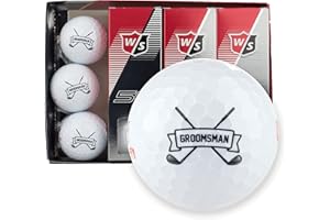 BUFFALO BOTTLE CRAFT Personalized Groomsman Golf Balls, 1 Dozen, Wilson, Custom Designs for Groomsmen, Best Man, Ushers, Officiants