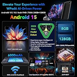Headwolf Android 15 Tablet 10 inch Tablets, WPad6