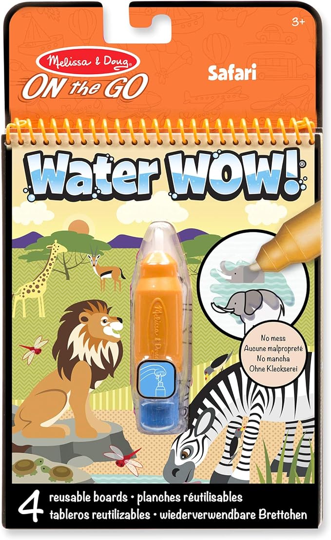 Melissa & Doug On The Go Water Wow! 6 Libri Attività Riutilizzabili Con Penna Ad Acqua - Alfabeto, Numeri, Animali, Veicoli - 3