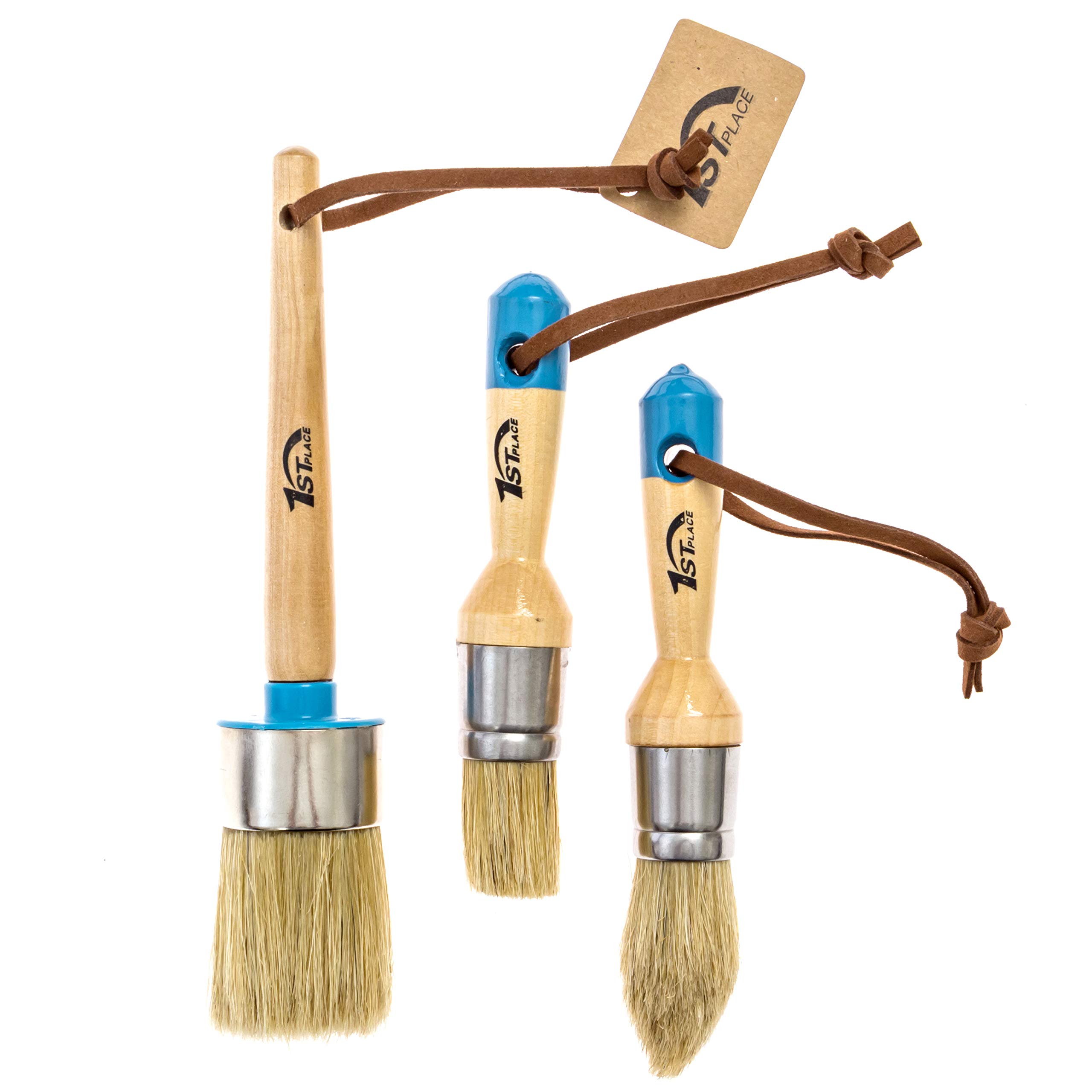 1st Place Professional Chalk Paint Wax Pure Bristle Brush Set Hand