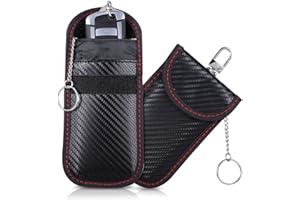 Gjinxi 2 Pack Faraday Pouch for Car Keys, Faraday Key Fob Protector Car Security Protection Key Fob Signal Blocker Box for Car RFID Signal Blocking Anti-Theft Pouch Anti-Hacking Case Blocker Black