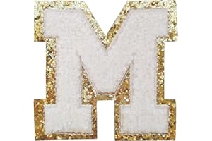 3Pcs Letter Patches Varsity Glitters Chenille,SPRT Iron on White Letter Patch,Alphabet Cloth Patch for Team Costume Decoration 3.1in Height for Clothing,Bags,Hats,Dress M (3 Pieces)
