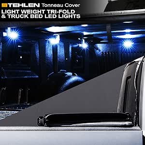Amazon Com Stehlen 733469491323 Lightweight Hard Tri Fold Tonneau Cover With Truck Bed Led Lights For 1995 2004 Toyota Tacoma 1989 1994 Toyota Pickup 6 Feet 72 Short Bed Automotive