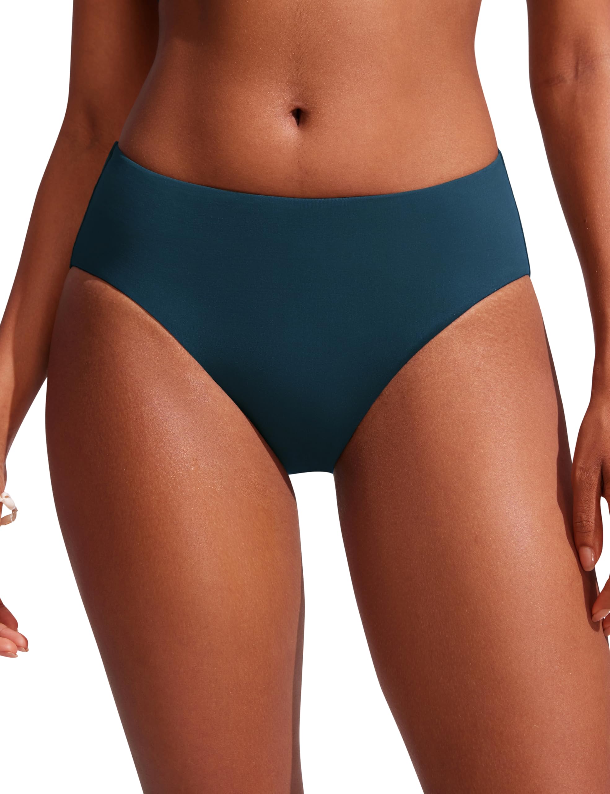 CRZ YOGA Bikini Bottoms for Women Mid Rise Full
