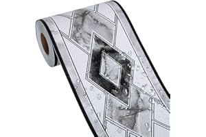 HyFanStr 4"x196" Waterproof Wallpaper Border 3D Embossed Floral Wall Border Paper Peel and Stick Wall Tile Borders for Bedroom Bathroom Kitchen Counter Top Backsplash Tiles Sticker