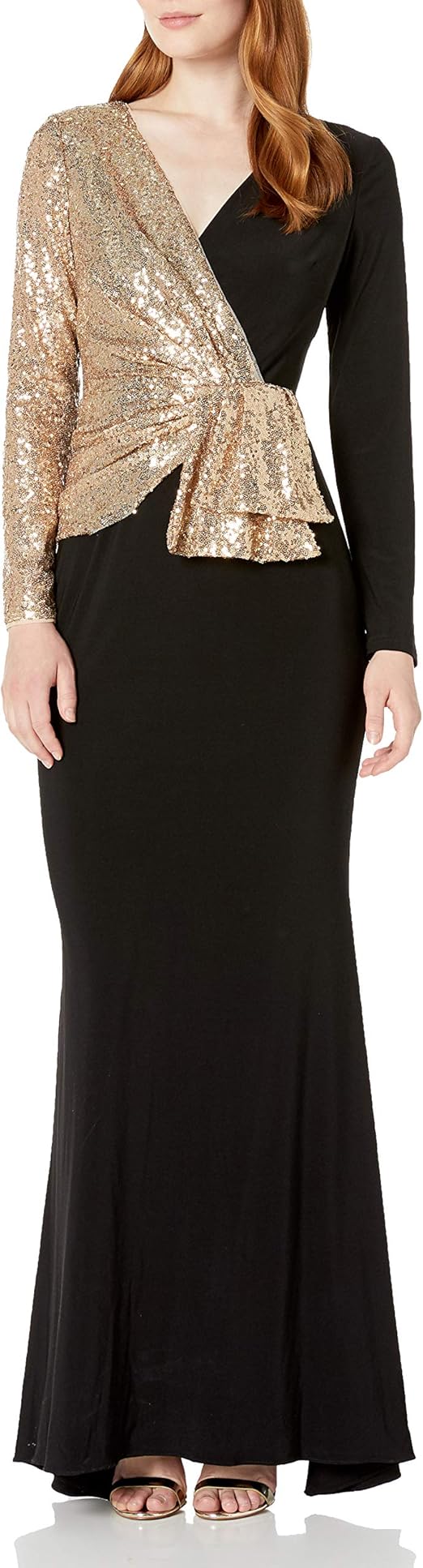 adrianna papell sequin jersey dress
