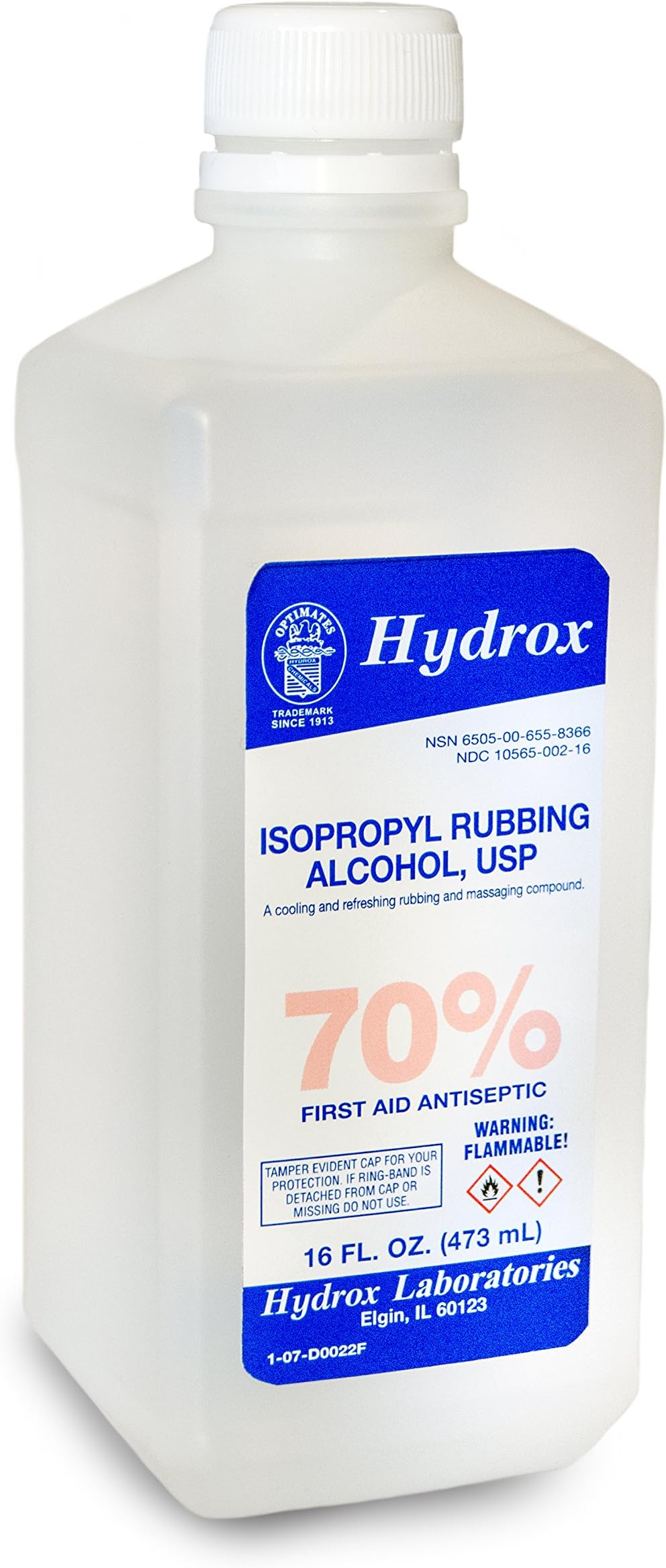 Hydrox70% Isopropyl, Rubbing Alcohol, 16 oz