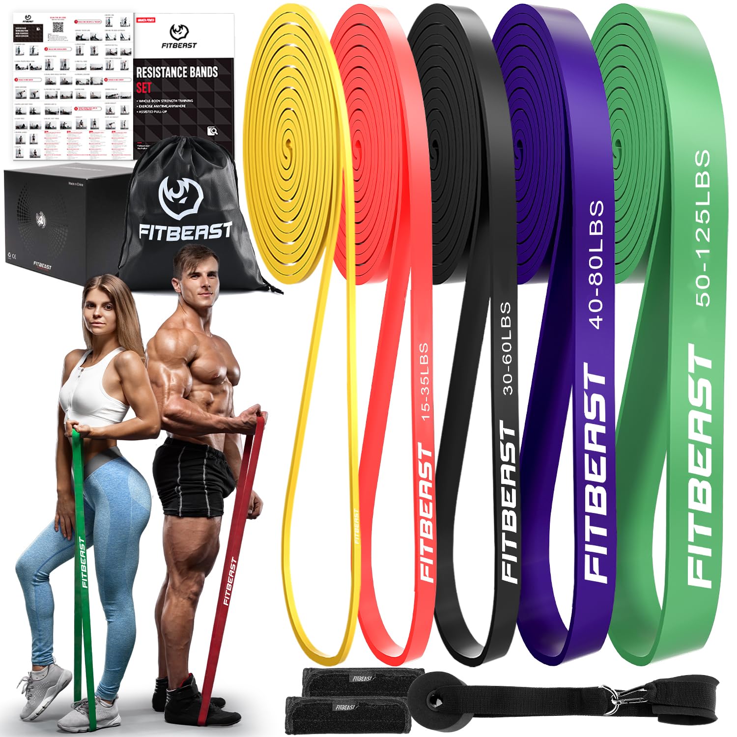 Frentaly Heavy Duty Resistance Bands (Set Of 5) – Exercise Bands For Pull Up Assist, Yoga, Gym & Training