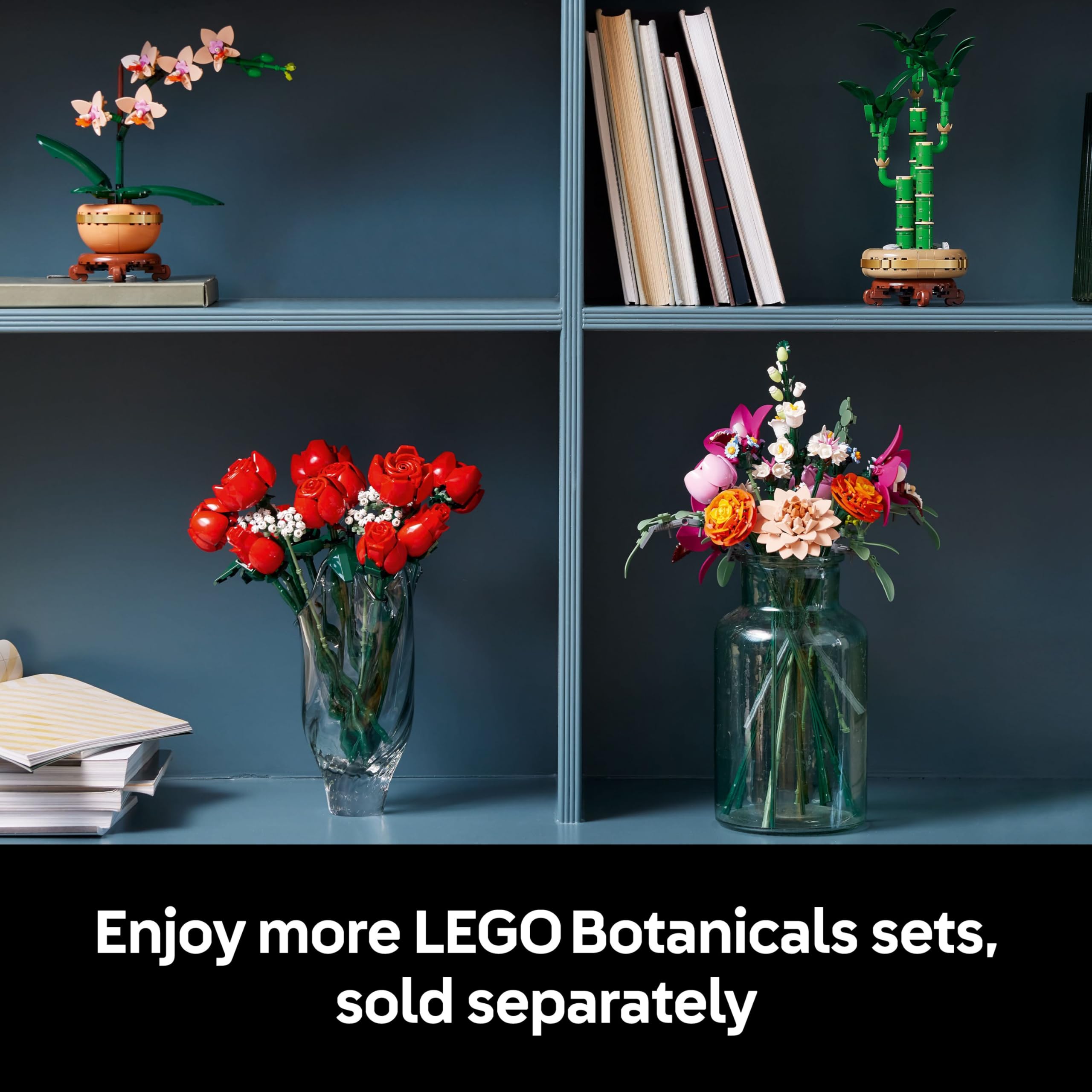 LEGO Botanicals Bonito ramo de flores rosas para construir para adultos - Regalos de aniversario para mujeres y hombres - Flores artificiales para decoración o exhibición de mesa - 10342