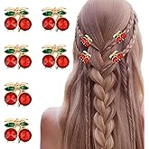 6Pcs Small Cherry Hair Clips Rhinestone Hair Clips Mini Cherry Claw Clips for Hair Stylish Cute Non Slip Red Hair Accessories for Women Girls Cherry Accessories