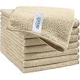 HOMEXCEL Brown Microfiber Cleaning Cloth, 8 Pack Cleaning Towels for Kitchen, Lint Free, Scratch-Free, Highly Absorbent, and Reusable Cleaning Rags for House, Window and Glass, Cars, 11.5 X11.5 inch