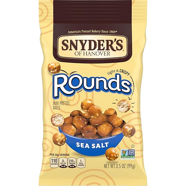 SNYDER’S OF HANOVER PRETZELS, ROUNDS, SEA SALT, 3.5...