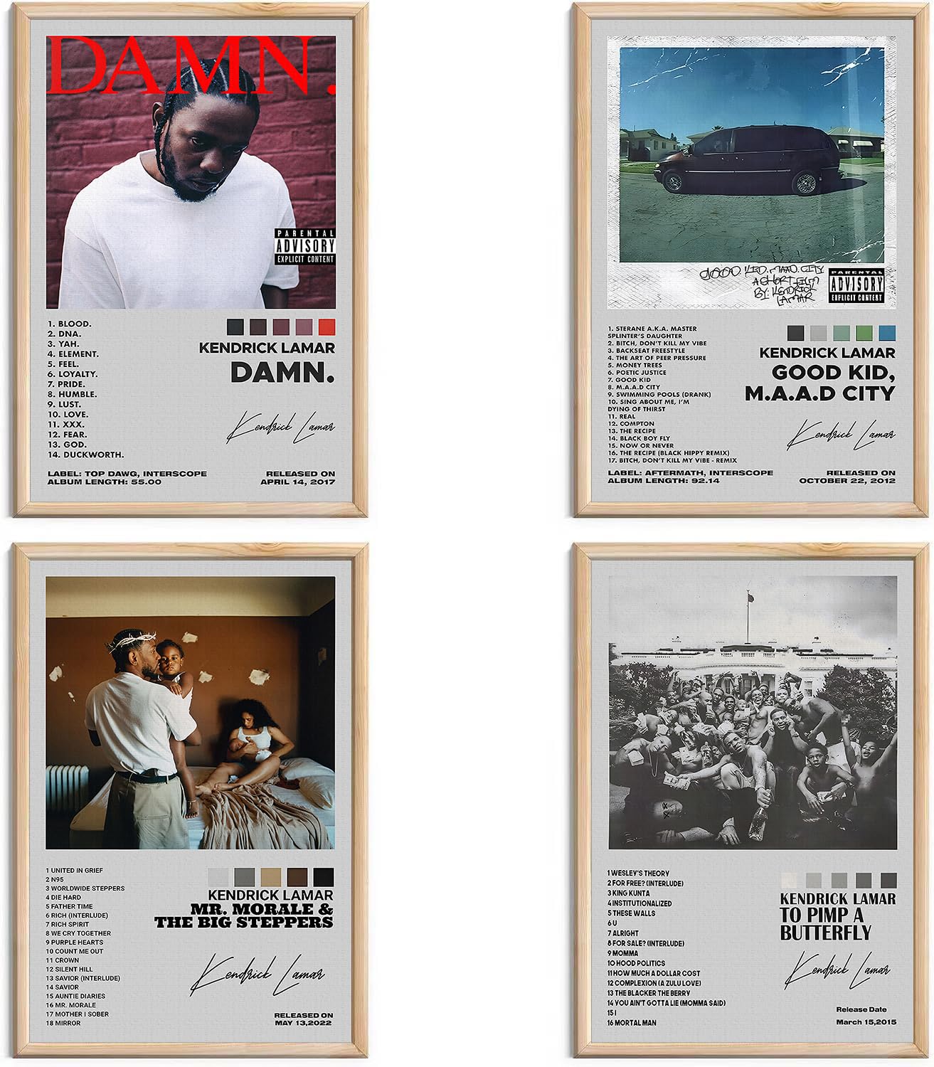 omle Kendrick Lamar Signed Limited Canvas Wall Art Prints Set of 4 for Room Aesthetic Posters Bedroom Music Classroom Wall Decor Art 8x12 inch Unframed