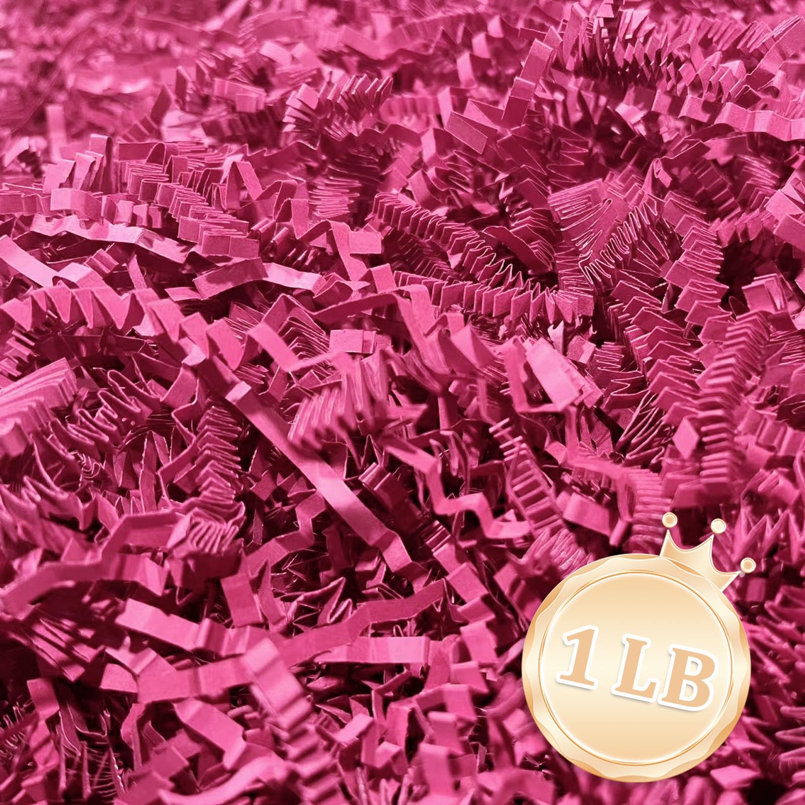 Photo 1 of 1 LB Fuschia Crinkle Cut Paper Shred Filler Great for Gift Wrapping, Fuschia Basket Fillers, Birthday, Gift Wrapping, Anniversary, Halloween Thanksgiving Christmas Party Decor Filling Supplies
