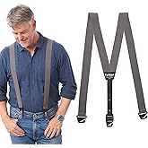 HIKERS - Upfitter Hidden Suspenders for Men Under Clothes - 3 Point Belt Loop