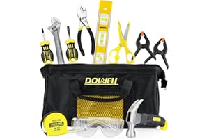 DOWELL Kids Tool Set with Tool Bag including Real Metal Hand Tools for Boys& Girls, Children&Junior Learning Tool Kit for Home DIY, Age 8+