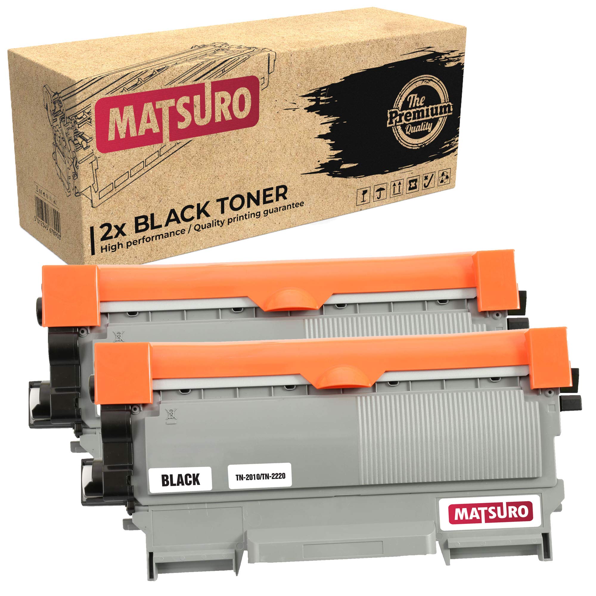 Matsuro Original | Compatible Toner Cartridge Replacement for BROTHER TN-2010 TN-2220 (2 BLACK)