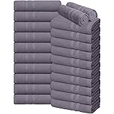 Oakias 100% Cotton Salon Towels 24 Pack Lavender - 16 x 27 Inches (Not Bleach Proof) Ring Spun Cotton Bulk Hand Towels - Highly Absorbent Quick Dry Facial, Hair, Spa, Gym Salon Towels