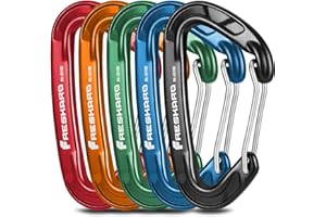 FresKaro 15kN-3372lbs Heavy Duty Wiregate Carabiners, Reliable Time-Tested Stainless Steel Spring Gate, for Camping, Hiking, Hammocks, Backpacking, Dog Leash etc., 3.15inch