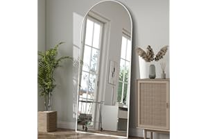 FVANF Full Length Mirror 71" x 26" Arch Floor Mirrors with Aluminum Alloy Frame Free-Standing Wall Mounted or Leaning Large Bedroom Dressing Mirror Modern & Contemporary Decor for Home, White