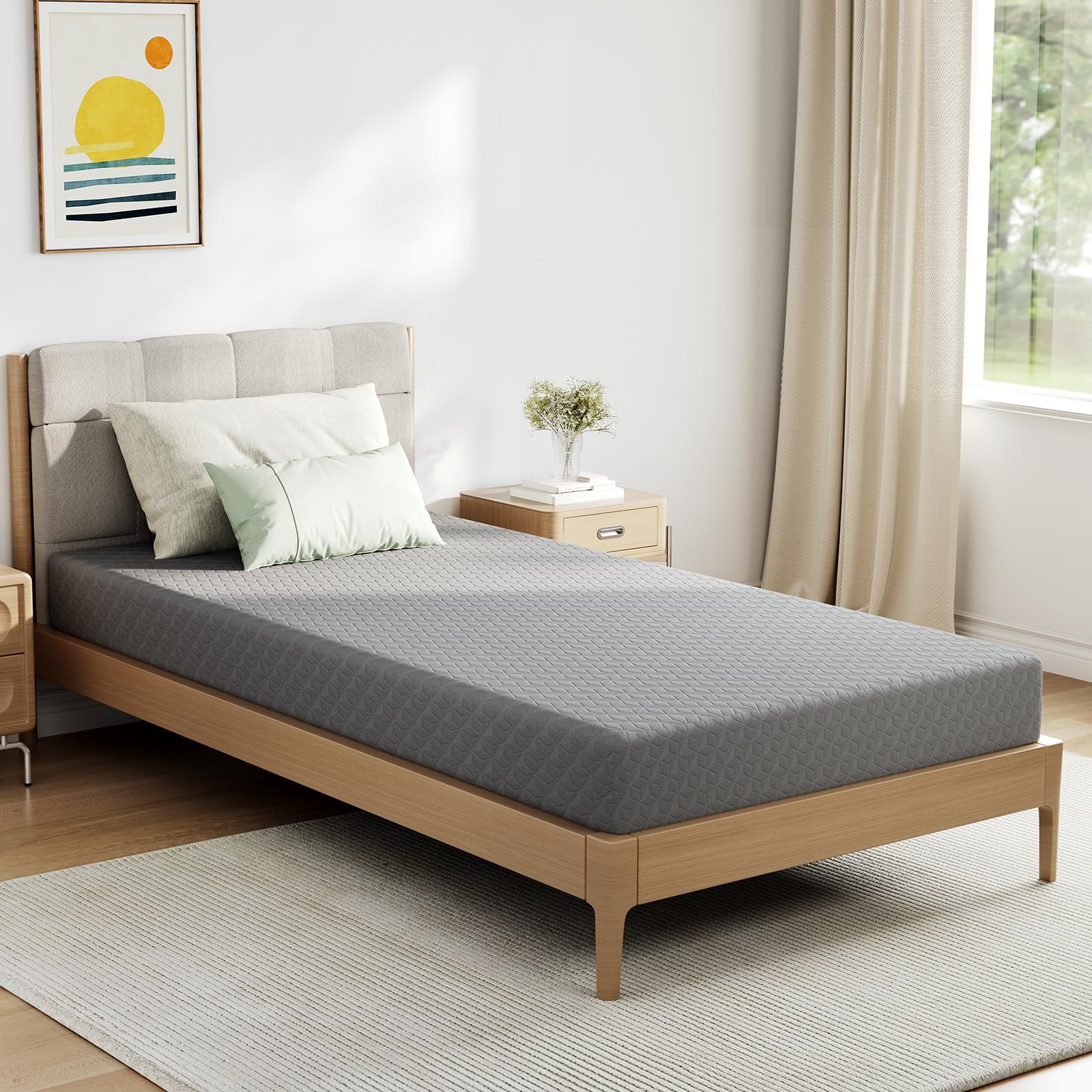 Photo 1 of Novilla Twin XL Mattress 5 Inch, XL Twin Memory Foam Mattress in a Box with Airflow Wave-Cut & Pressure-Relieving Foam for Cool Touch & Contour Support Mattresses Twin XL Size