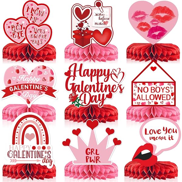 Gyufise 24 Pack Valentine's Day Cupcake Toppers - Glitter Twerk Heart Lipstick Picks, Bachelorette Party Decor