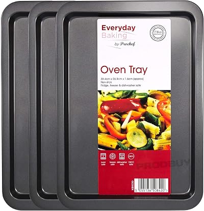 ProChef Non-Stick Baking Tray Set 3 Pack Oven Trays