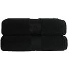 Cotton Craft - 2 Pack Luxuriously Oversized Hotel Bath Sheet - Black - 100% Ringspun Cotton - 40x80 - Heavy Weight 700 Grams - 2 Ply Construction - Highly Absorbent - Easy Care Machine Wash