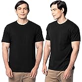 Fruit of the Loom Mens Eversoft Cotton Short Sleeve Pocket T-Shirts, Breathable & Tag Free, 2-Pack