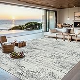 8x10 Area Rugs for Living Room - Washable Rug Modern Abstract Soft Large Neutral Non-Slip Carpet Indoor Floor Stain Resistant Thin Carpets for Bedroom Dining Room Farmhouse Nursery Home Office Grey