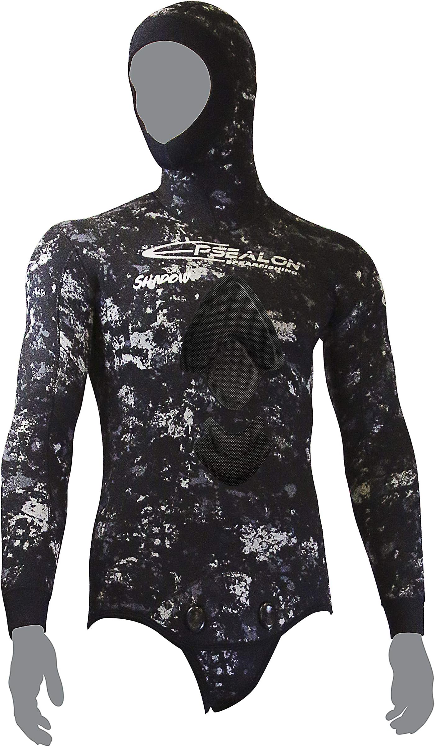 EpsealonShadow Jacket 7 mm – for Diving Sports and Underwater Hunting – Camouflage Print – High Strength – SCS Sleeve – Glued Stitched Seams – T2 (S)