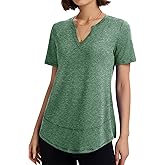 TCOT Workout Tops for Women V Neck Short Sleeve Hiking T-Shirts Yoga Shirts Athletic Top Exercise Shirt