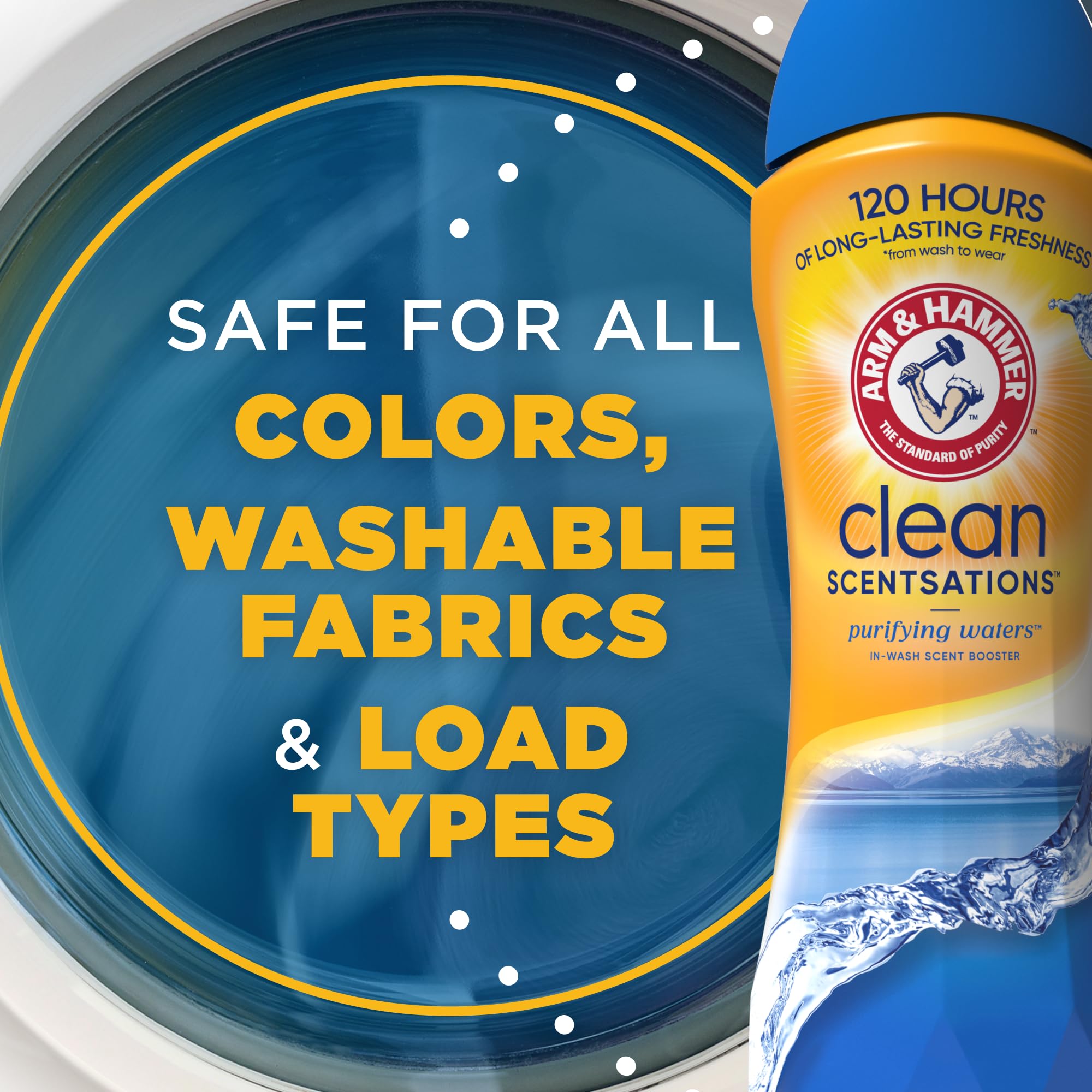 Arm & Hammer Clean Scentsations In-Wash Scent Booster, Laundry Scent Booster Purifying Waters scent, 45 Oz