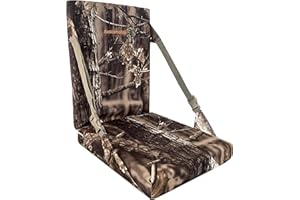 AUSCAMOTEK Camouflage Hunting and Stadium Seat Cushion with Backrest - 5cm Thick, Water-Resistant, Silent Material for Turkey Hunting Fishing Camping and Outdoor Activities