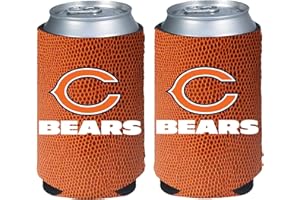 KOLDER Football Can & Bottle Coozie Holder Insulator Beverage Huggie Cooler (Chicago Logo Navy Can 2-Pack (Bears))