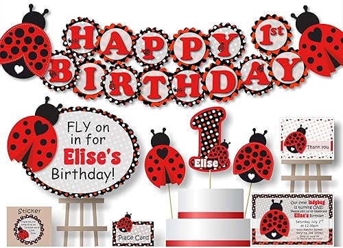 Amazon Com Personalized Ladybug Birthday Party Or Baby Shower