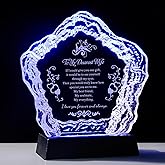 Iceberg Crystal for Best Wife with Eternal I Love You Laser Engraving LED Base Deep Commitment Romantic Birthday Gift from Husband, Unique Wedding Anniversary Keepsake Symbolizing Devotion Present