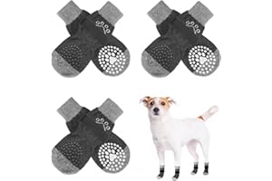 SCENEREAL Anti Slip Dog Socks for Hot/Cold Pavement to Prevent Licking Paws, Dog Grippy Socks for Senior Dogs Hardwood Floors Walking, Pet Boots & Paw Protectors for Indoor Outdoor