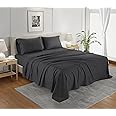 800 Thread Count Egyptian Cotton Sheets Queen Sheet Set Deep Pocket,100% Cotton Bed Sheets Queen Size Set, No Pill Soft & Comfy Naturally Cool Breathable Elasticated Sheet & Pillowcase Sets- Charcoal