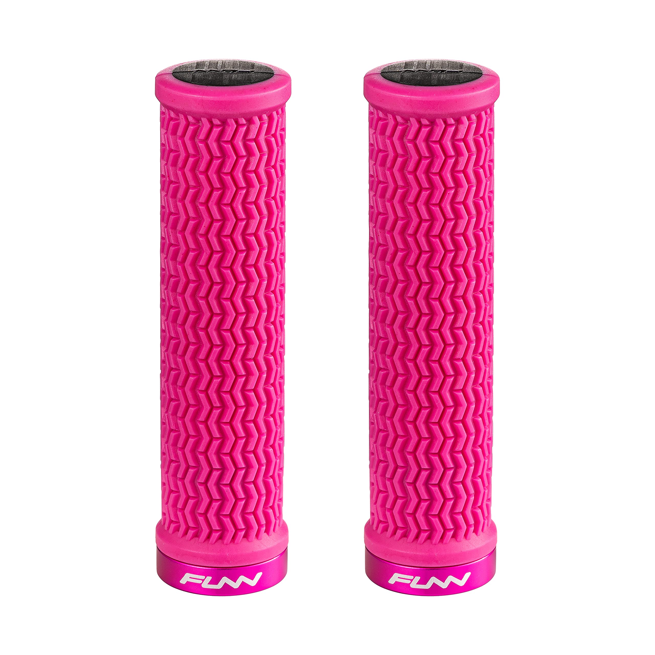 Funn Holeshot Mountain Bike Grips With Single Lock On Clamp, Lightweight And Ergonomic Bike Handle Grips With 22 mm Inner Diameter, Hardened End Bicycle Handlebar Grips For MTB/BMX (Pink)