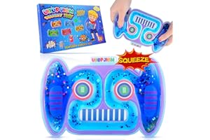 UIIOPJIOM Sensory Fidget Toys for Boys Age 4 5 6 7 8-12 Year Old, Autism Calming Down Car Travel Toys, Autistic Squishy Tube Stress Relief Robot Toy Airplane Travel Games for Kids,Toddler Easter Basket Stuffers