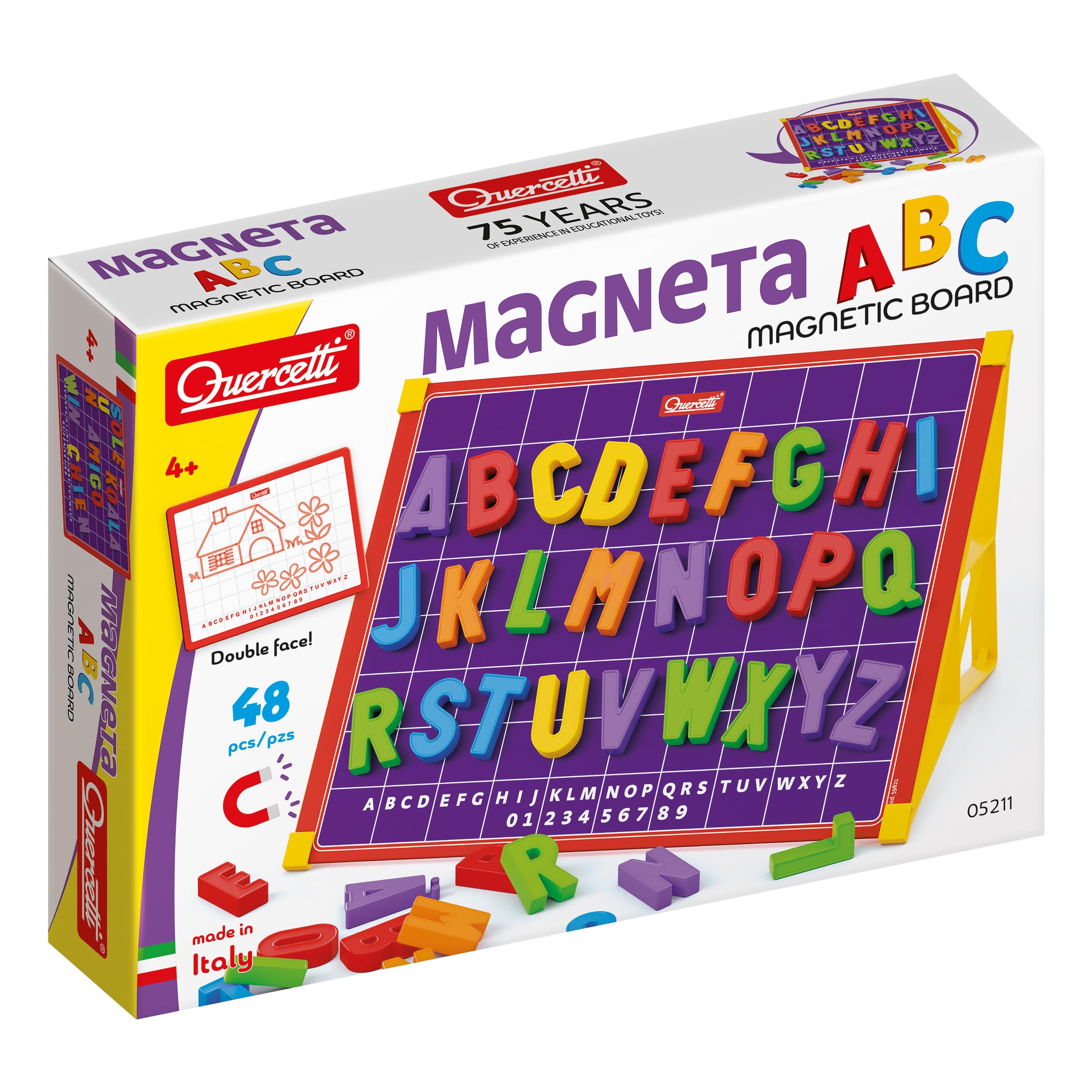 Quercetti 13/5211 Magnetic Letters Kit 64 Pieces