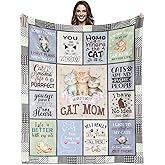 Paoeyty Cat Mom Gift for Woman, Cats Lover Blankets for Women, Cat Mom Blanket 60"X50", Cats Blankets for Women Girl