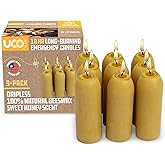 UCO 12-Hour Natural Beeswax Long-Burning Candles for UCO Candle Lanterns and Emergency Preparedness, Made in USA