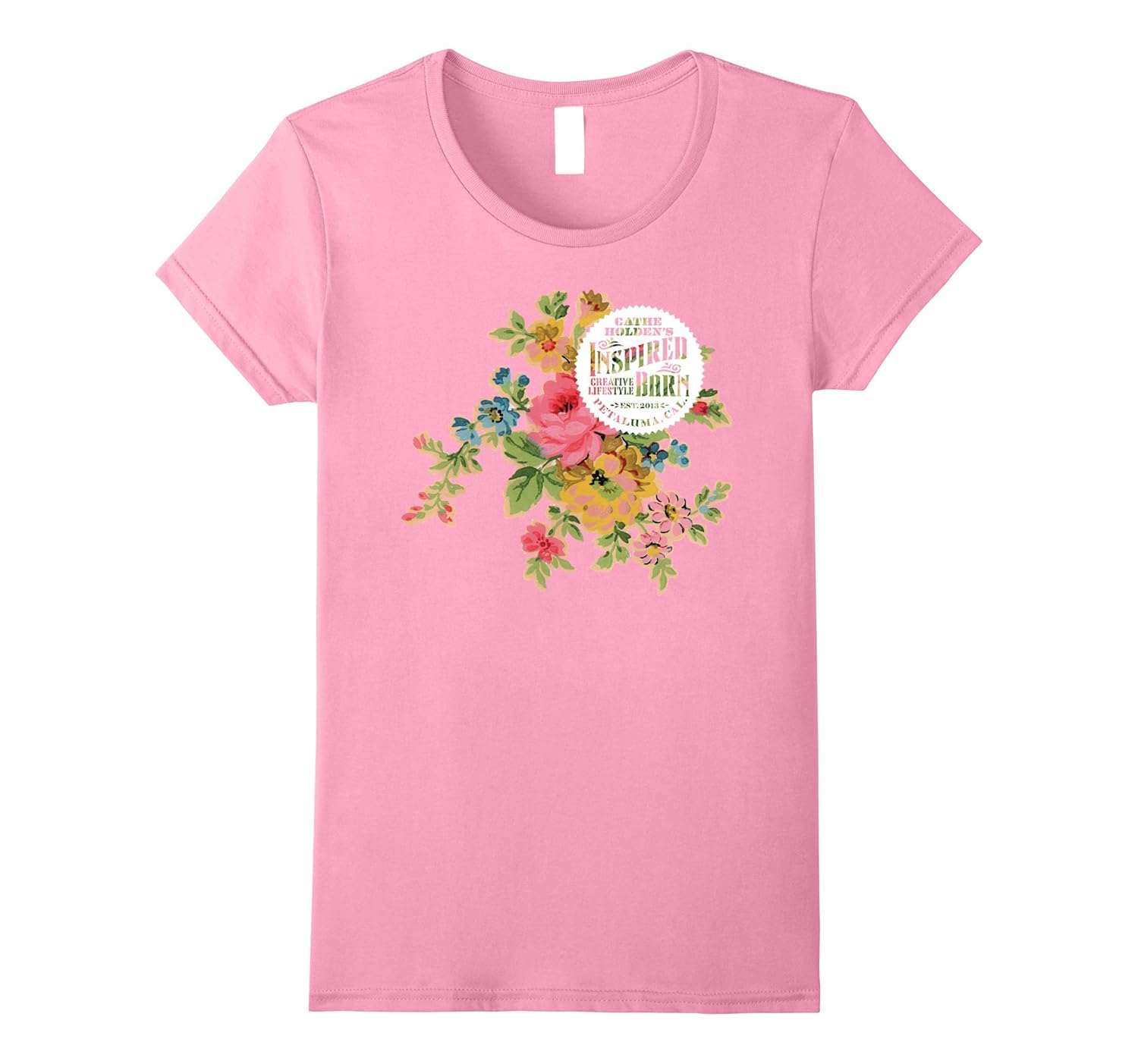 Womens Cathe Holden's Inspired Barn Logo Floral T-shirt-ANZ