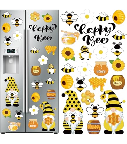 Cute Cartoon Honey Bee Buzzy Magnet - 5.5 Inch Decal For Car, Locker, Or Fridge