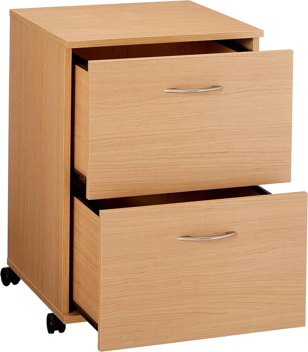 Amazon Com Essentials 2 Drawer Mobile Filing Cabinet From Nexera Natural Maple Furniture Decor