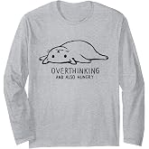 Threadless Fox Shiver Overthinking And Also Hungry Graphic Long Sleeve T-Shirt