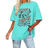 Womens Oversized T Shirts Loose Fit Graphic Tees Summer Casual Short Sleeve Tops